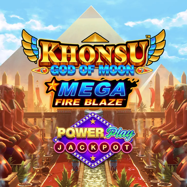 Mega Fire Blaze: Khonsu God of Moon™ PowerPlay Jackpot 巨型烈焰™：月亮神孔斯™ 强力累积奖金